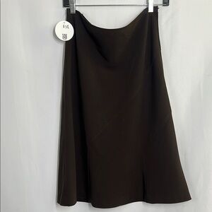 Elegant Brown Skirt A line fit and flare dressy skirt dress up darted waist line